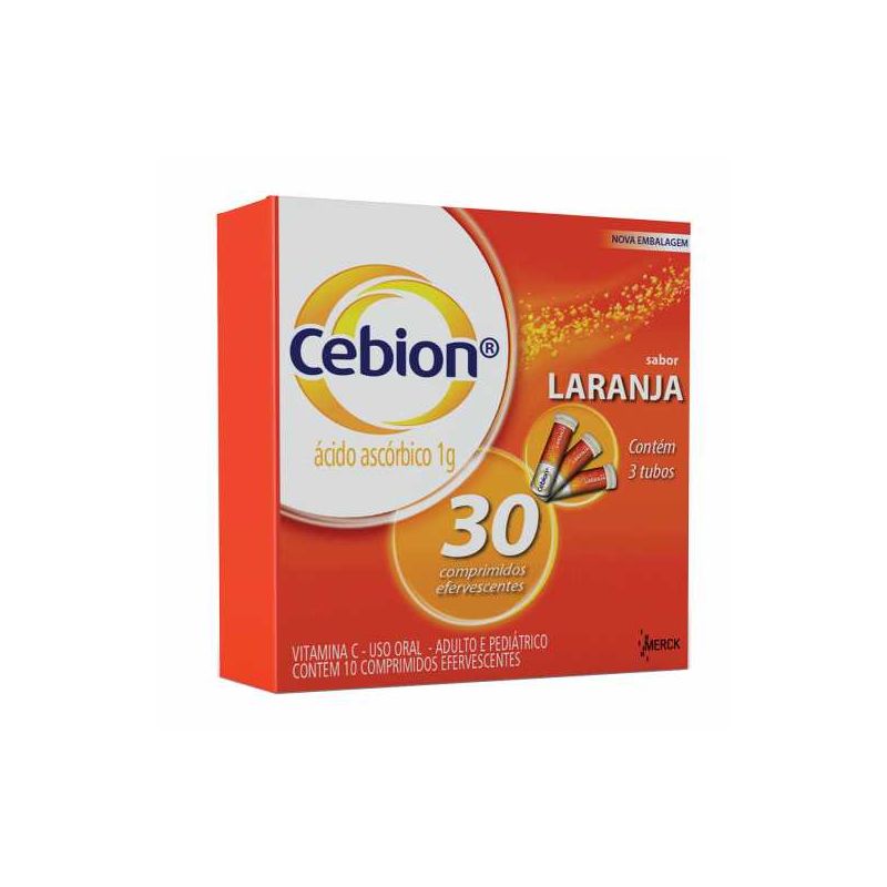 CEBION 1G COM 30 COMPRIMIDOS EFERVECENTES SABOR LARANJA