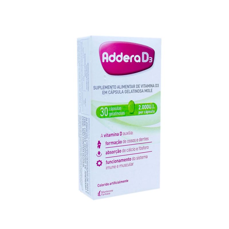 ADDERA D3 2.000U.I COM 30 CÁPSULAS - VALIDADE 05/2026