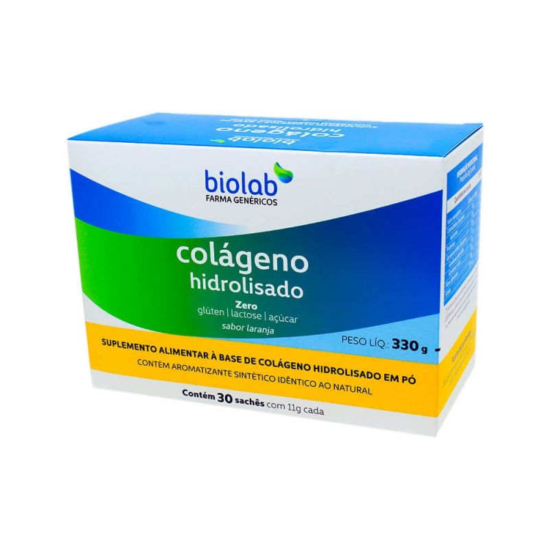 COLAGENO HIDROLISADO SABOR LARANJA COM 30 SACHES