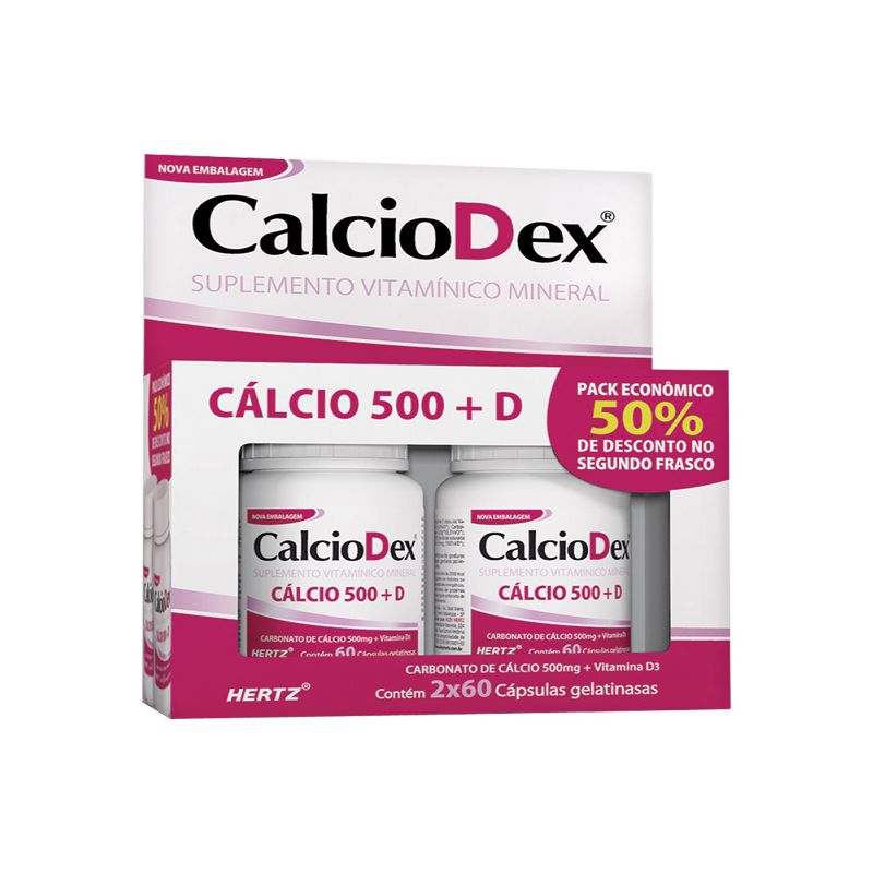 KIT CALCIODEX ECON 500M G 2 POTE 60 CAPSULAS CADA 