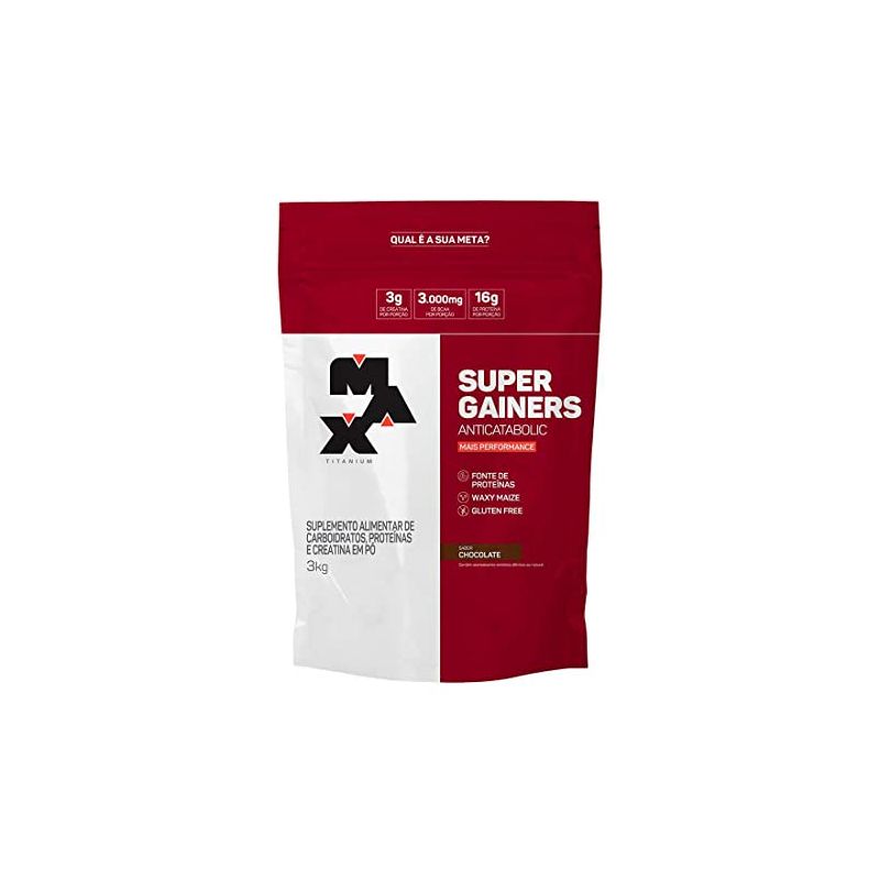 SUPER GAINER CHOCOLATE MAX TITANIUN 3,0KG ORIGINAL