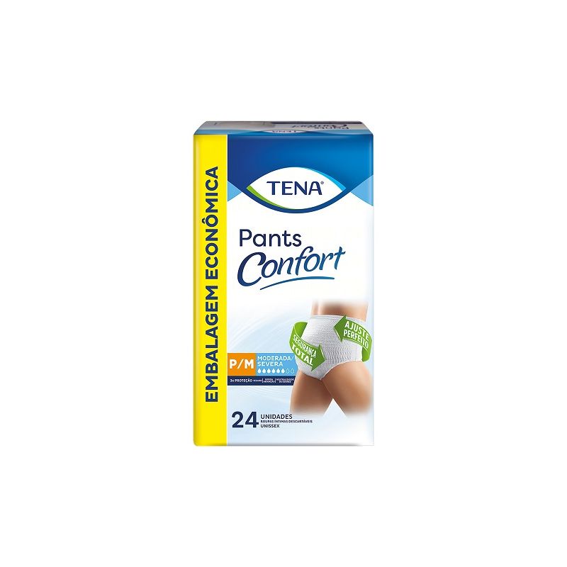 FRALDA TENA PANTS P/M COM 24 UNIDADES