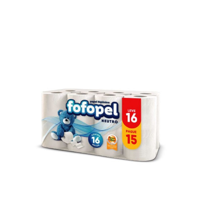 PAPEL FOFOPEL FOLHA SIMPLES COM 16 UNIDADES