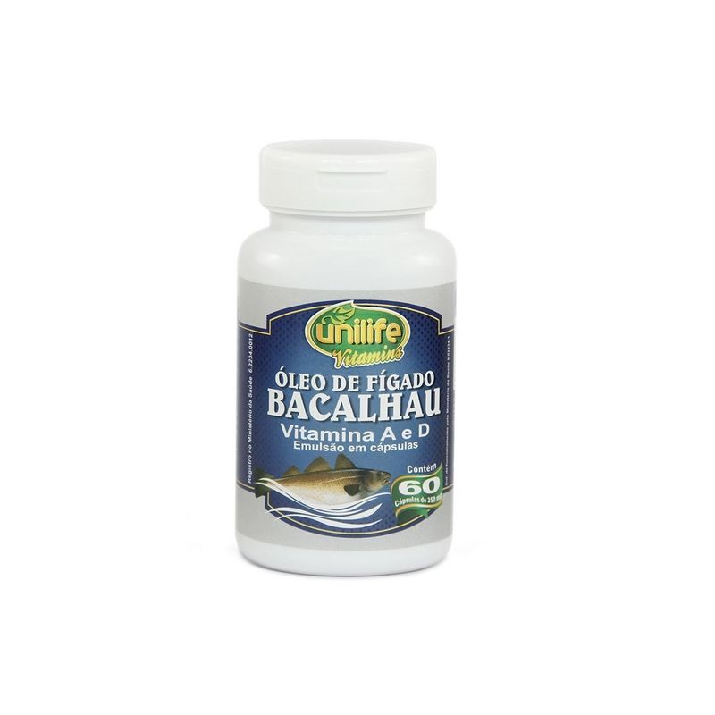 OLEO DE FIGADO DE BACALHAU 350 MG COM 60 CAPSULAS UNILIFE
