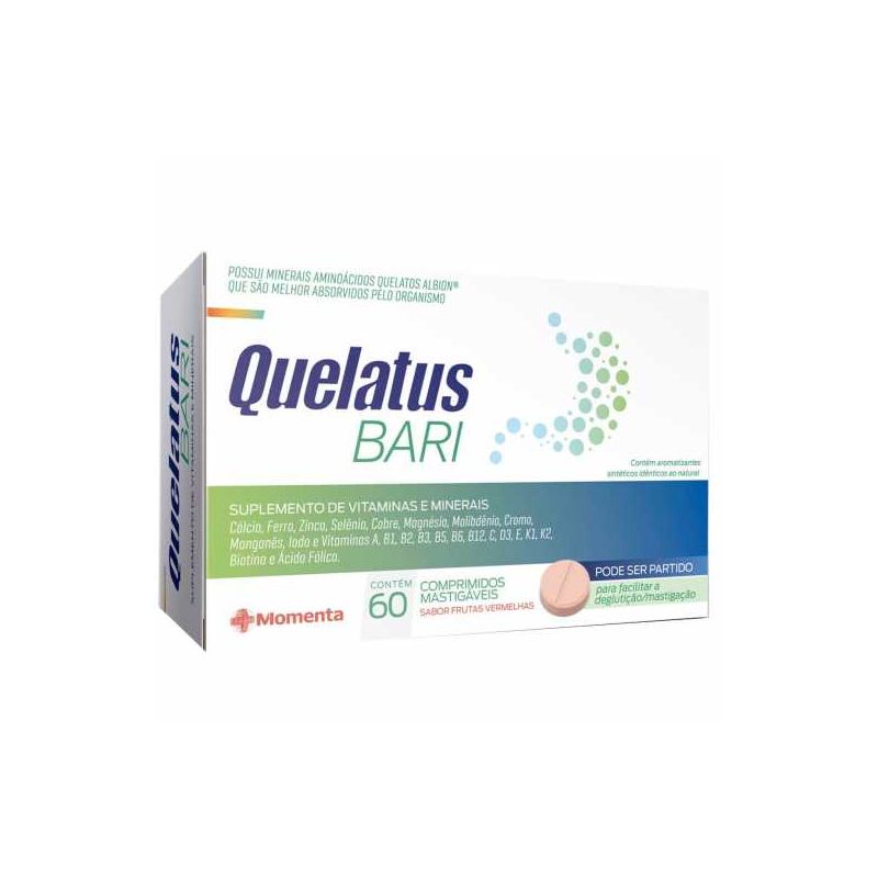 QUELATUS BARI FRUTAS VERMELHAS COM 60 COMPRIMIDOS