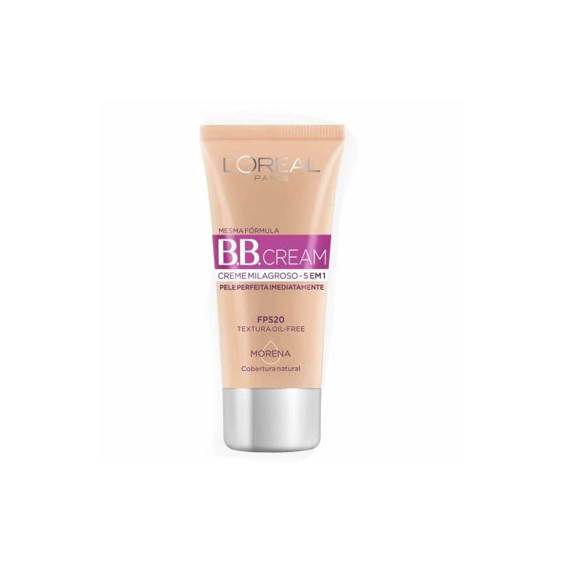 B.B. CREAM L'OREAL MORENA 5 EM 1 FPS 20 COM 30ML 