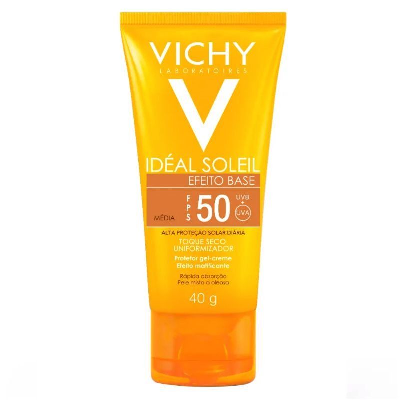 VICHY IDEAL SOLEIL EFEITO BASE COR MÉDIA FPS50 40ML 