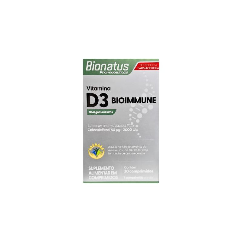 VITAMINA D3 BIOIMMUNE COM 30 COMPRIMIDOS BIONATUS
