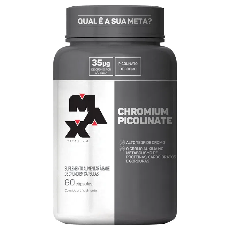 CHROMIUM PICOLINATE MAX TITANIUM FRASCO COM 60 CÁPSULAS