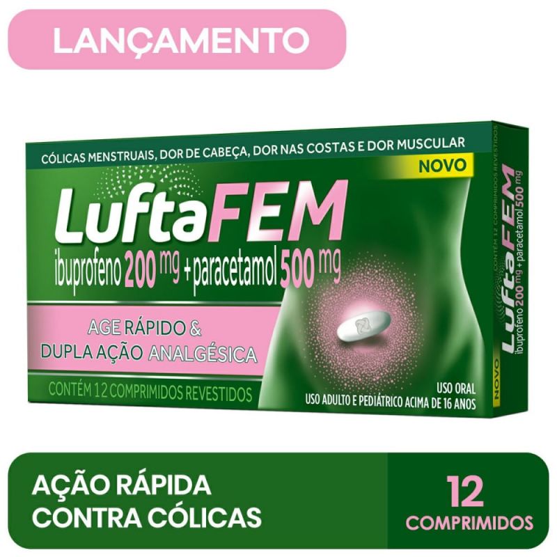 LUFTAFEM 200+500MG COM 12 COMPRIMIDOS