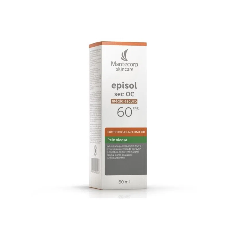 PROTETOR SOLAR FACIAL EPISOL SEC OC MEDIO ESCURO FPS 60 60ML