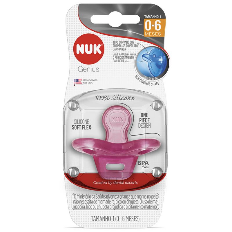 CHUPETA NUK GENIUS 0-6 MESES ROSA 