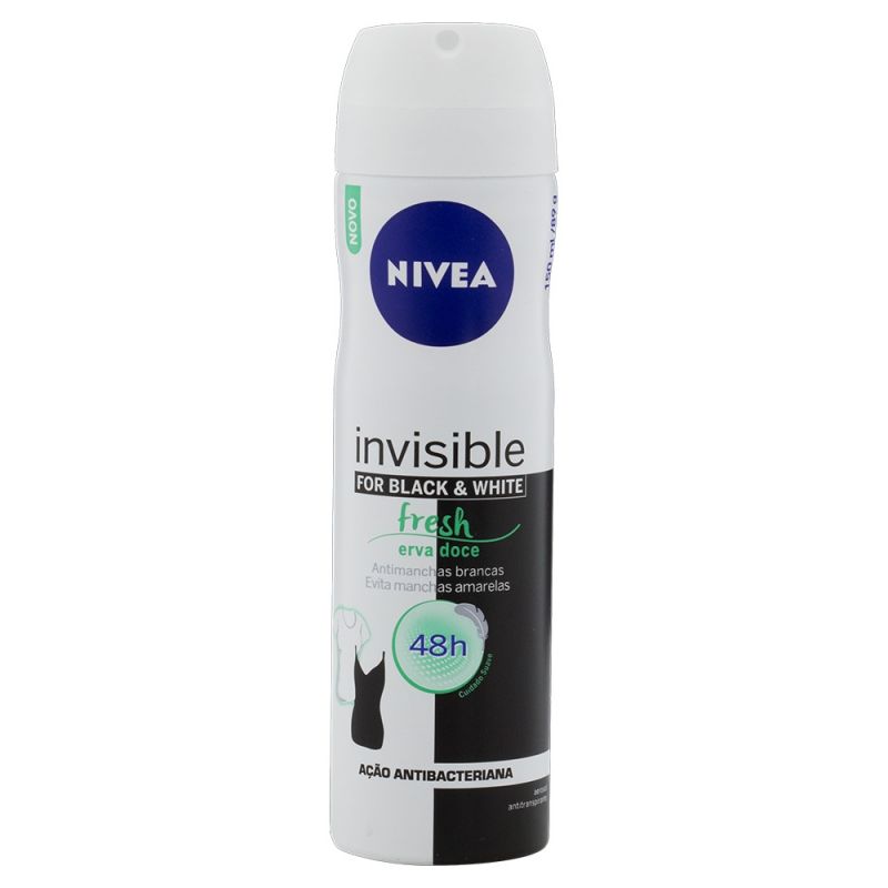 DESODORANTE AEROSOL NIVEA INVISIBLE FRESH ERVA DOCE 150ML VALIDADE 05/2026