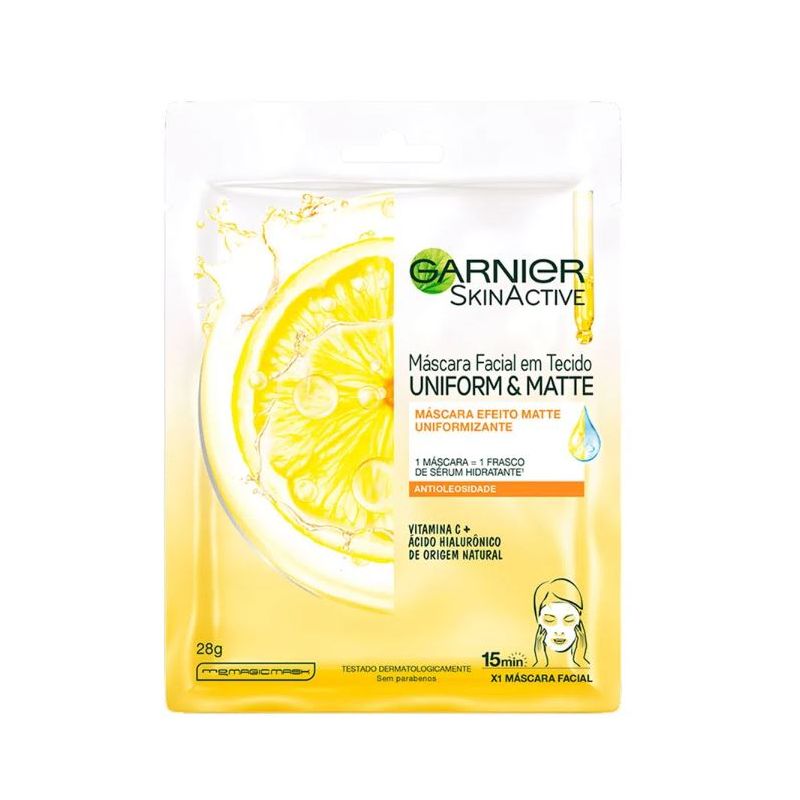 MÁSCARA FACIAL GARNIER  MATTE  SKINACTIVE COM 1 UNIDADE