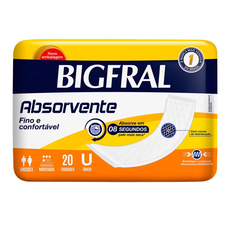 ABSORVENTE BIGFRAL BIG MAXI COM 20 UNIDADES