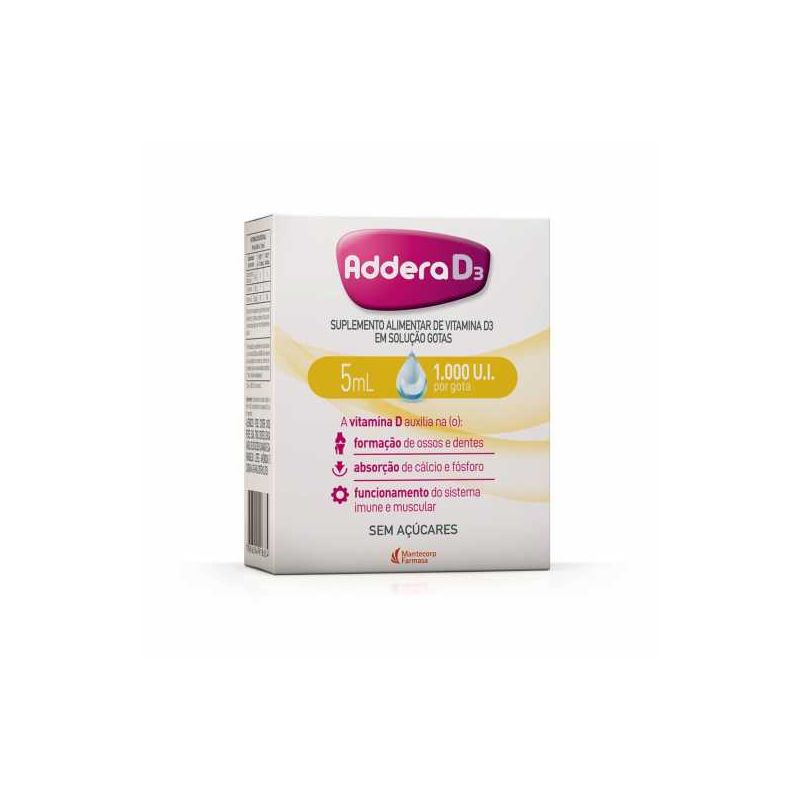 ADDERA D3 1000UI GOTAS FRASCO COM 5ML