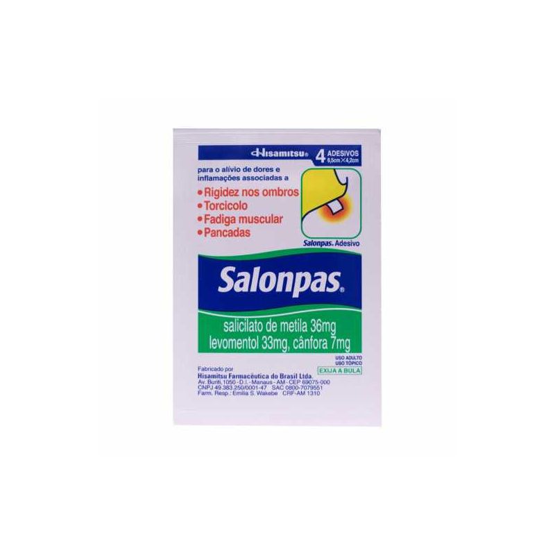 SALONPAS ADESIVO COM 4 UNIDADES 
