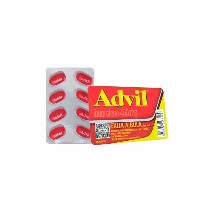 ADVIL EXTRA ALIVIO 400MG COM 8 CÁPSULAS CARTELA 