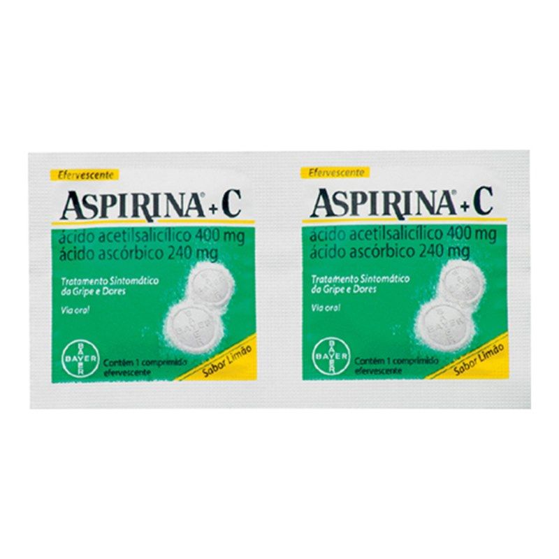 ASPIRINA C LIMÃO COM 2 COMPRIMIDOS ENFERVESCENTE