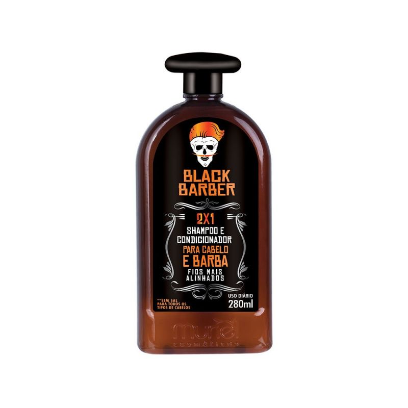 SHAMPOO E CONDICIONADOR 2X1 BLACK BARBER 280ML