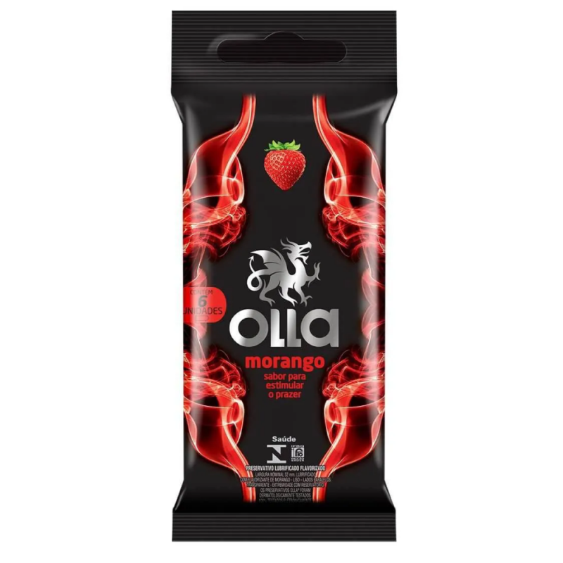PRESERVATIVO OLLA MORANGO COM 6 UNIDADES