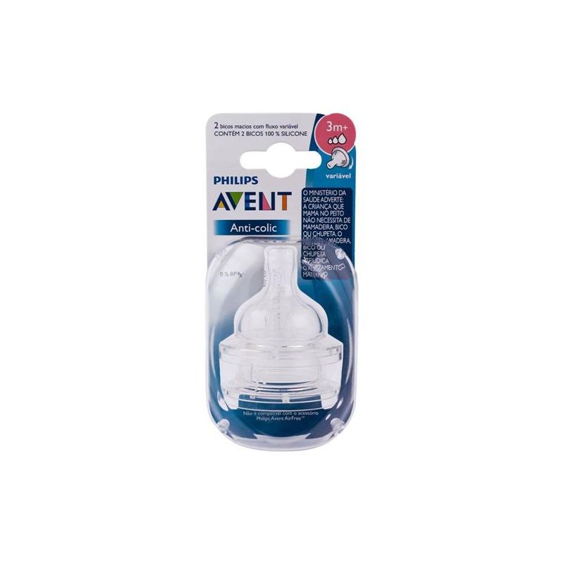 BICO DE MAMADEIRA AVENT FLUXO VARIAVEL 3+ MESES 2 UND