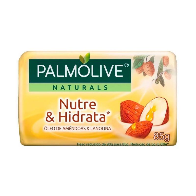 SABONETE EM BARRA PALMOLIVE ÓLEO DE AMENDOAS E LANOLINA 85G