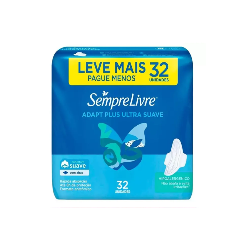 ABSORVENTE SEMPRE LIVRE ADAPT PLUS SUAVE ABAS COM 32 UNI