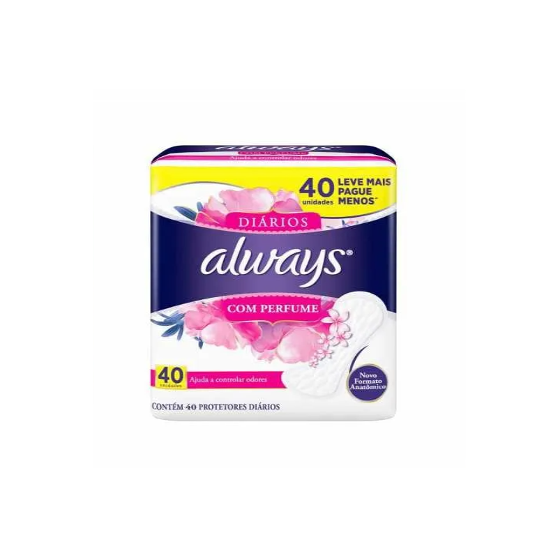 PROTETOR DIARIO ALWAYS COM PERFUME 40 UNIDADES 