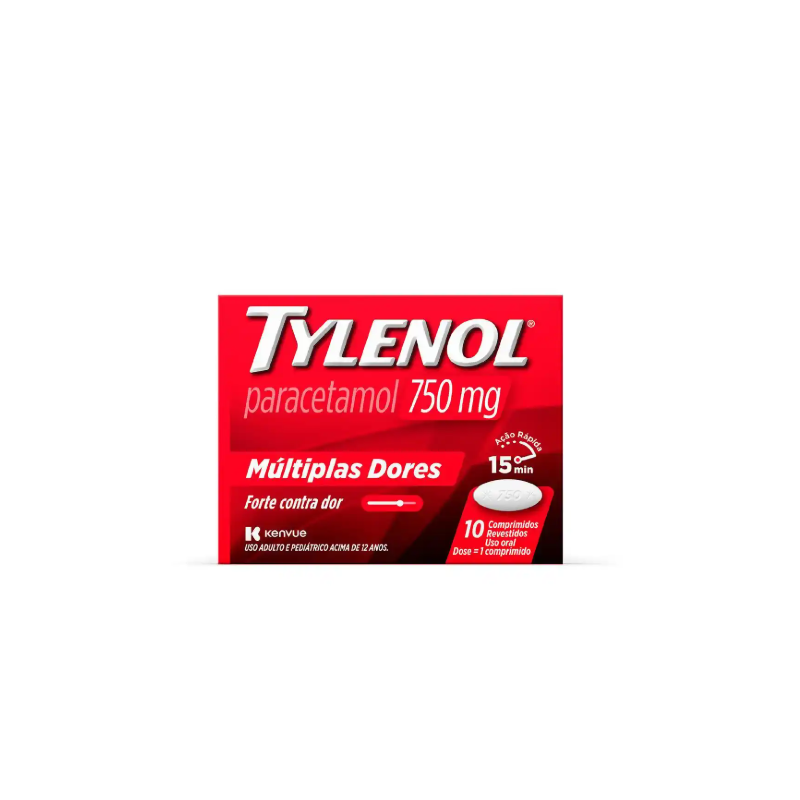 TYLENOL 750MG COM 10 COMPRIMIDOS