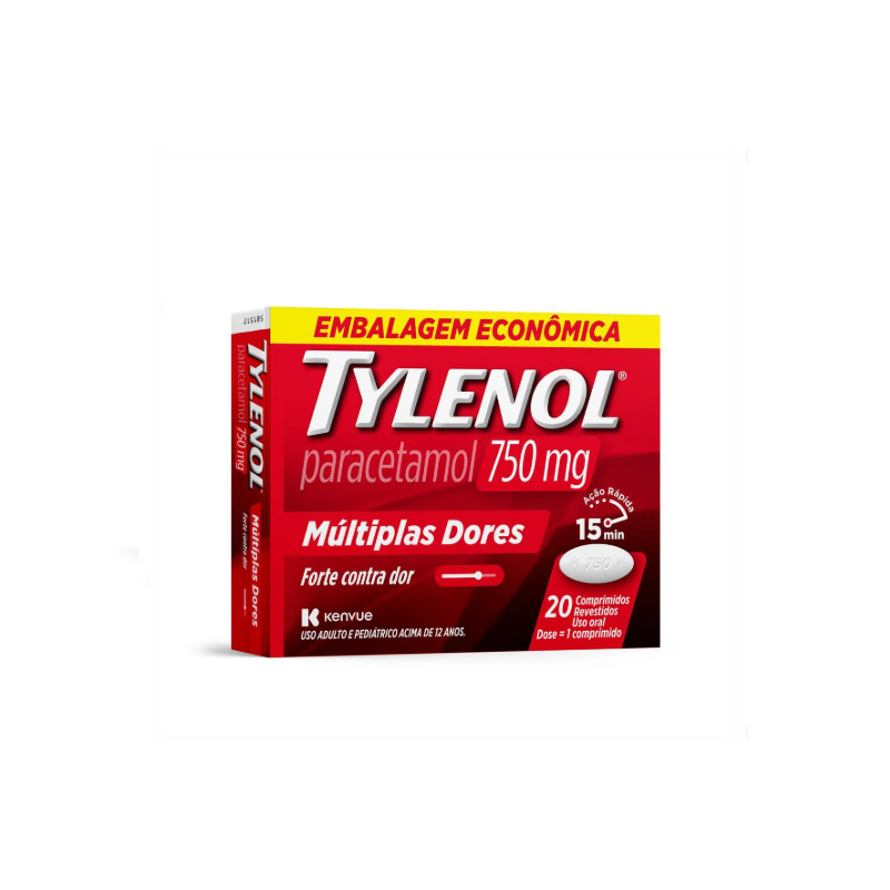 TYLENOL 750MG COM 20 COMPRIMIDOS