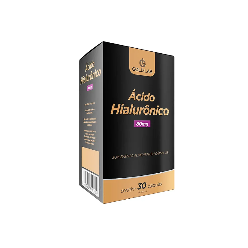 ACIDO HIALURONICO 80MG COM 30 CAPSULAS GOLD LAB