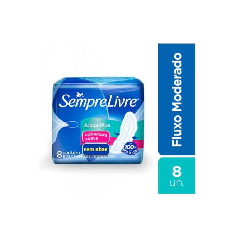 ABSORVENTE SEMPRE LIVRE SUAVE ADAPT SEM ABAS COM 8 UNI