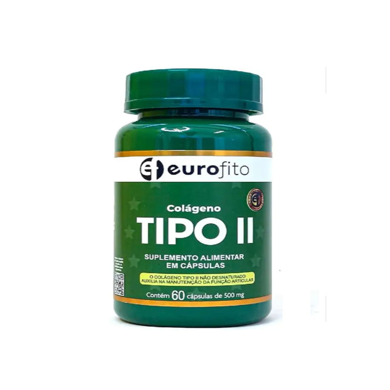 EUROFITO COLAGENO TIPO II 500MG COM 60 CAPSULAS