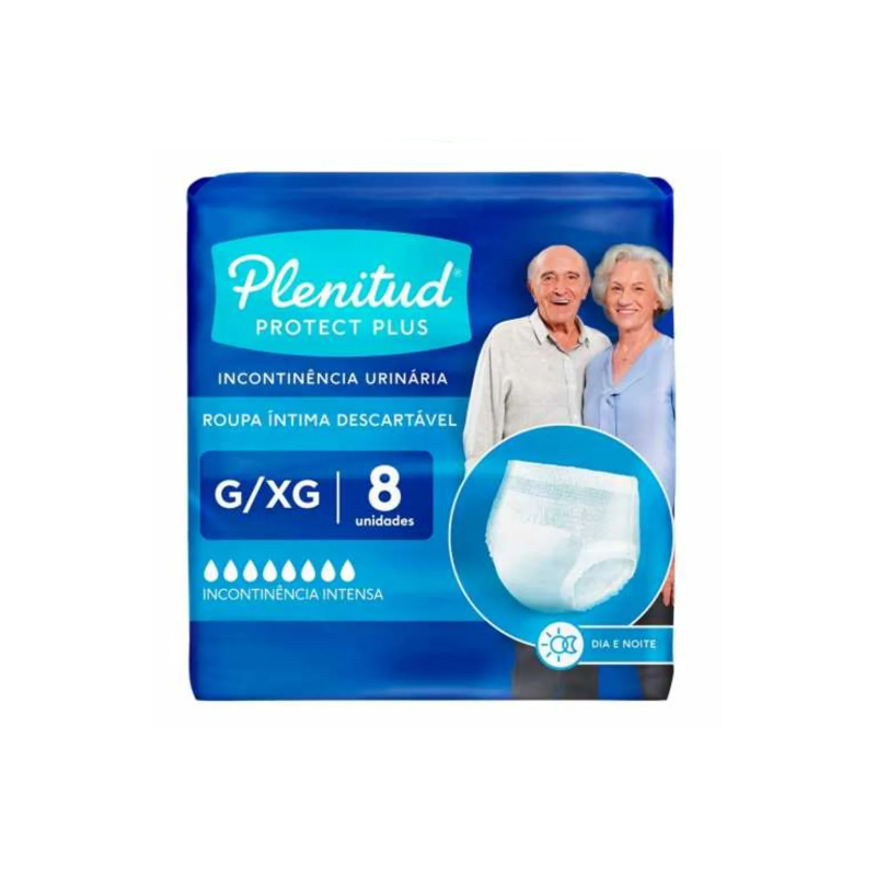 PLENITUDE ROUPA INT PROTECT PLUS  G/XG COM 8 UNIDADES VALIDADE 03/2026