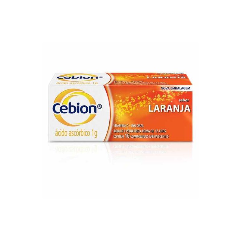 CEBION 1G COM 10 COMPRIMIDOS EFERVECENTES SABOR LARANJA 