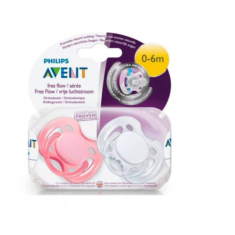 CHUPETA AVENT FREEFLOW SORTIDA 0-6 MESES 2 UND