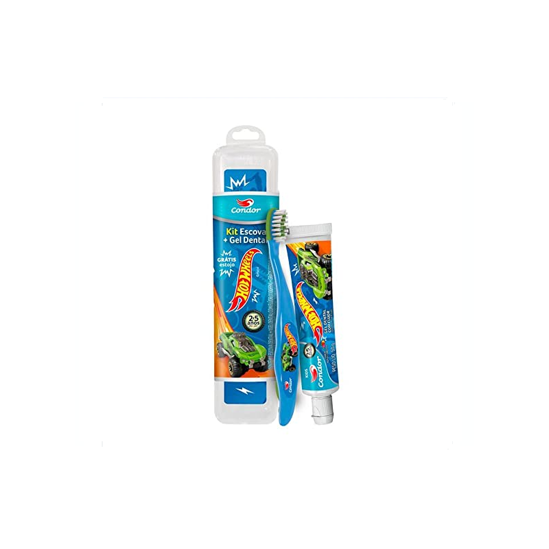 KIT CONDOR GEL+ESCOVA DENTAL+ESTOJO KIDS