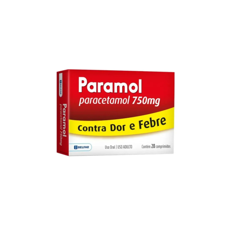 PARACETAMOL 750MG COM 20 COMPRIMIDOS-BELFAR-