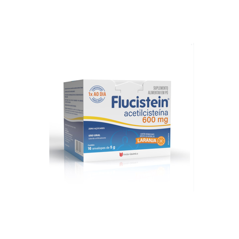 FLUCISTEIN 600MG COM 16 SACHES DE 5G SABOR LARANJA