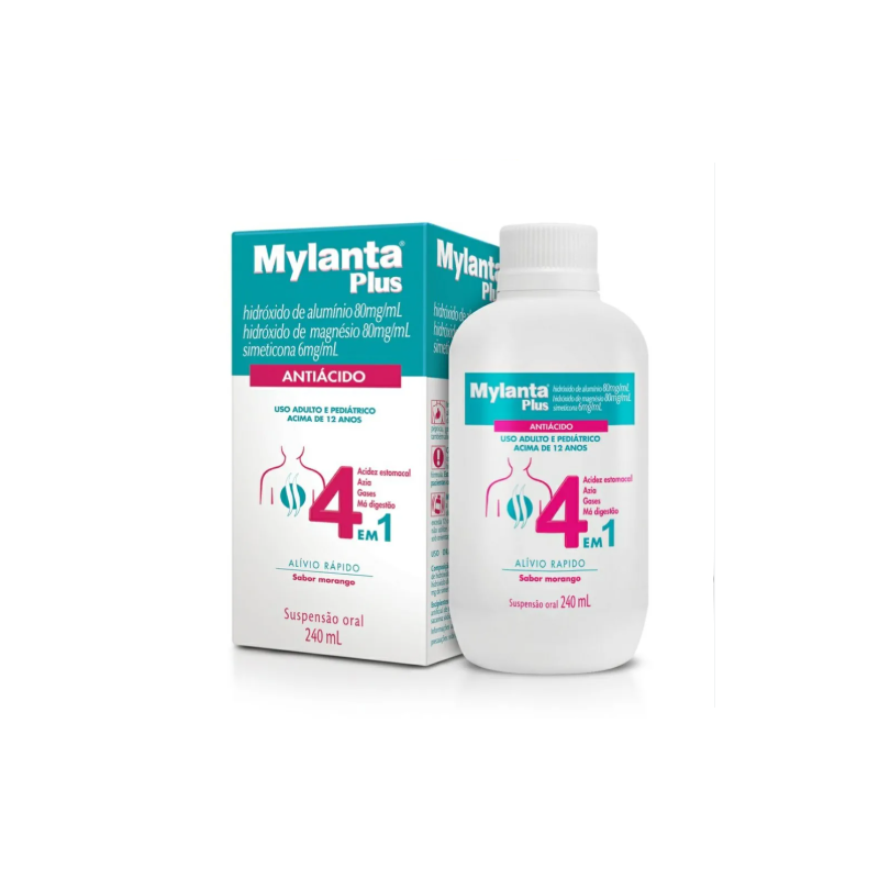 MYLANTA PLUS ANTIACIDO SABOR MORANGO COM 240ML