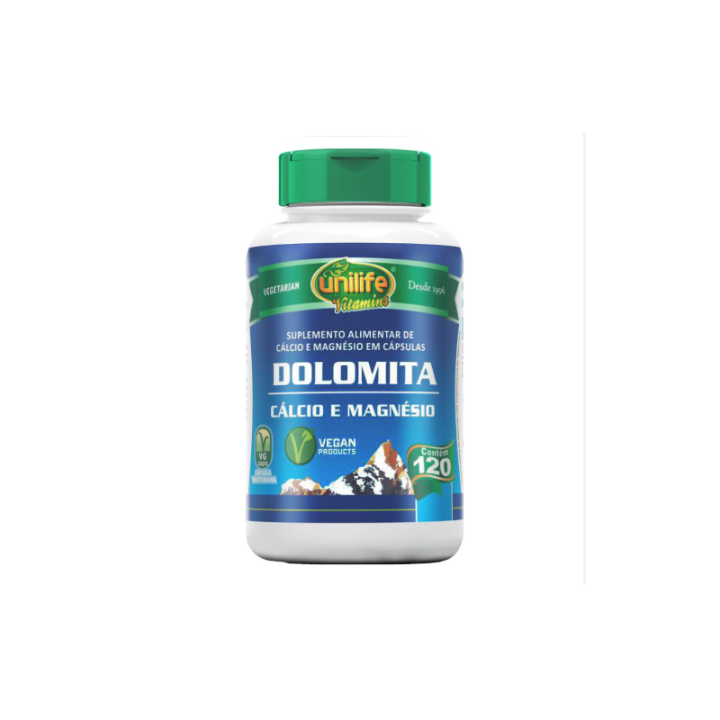DOLOMITA CALCIO E MAGNESIO 950 MG COM 120 CAPSULAS UNILIFE