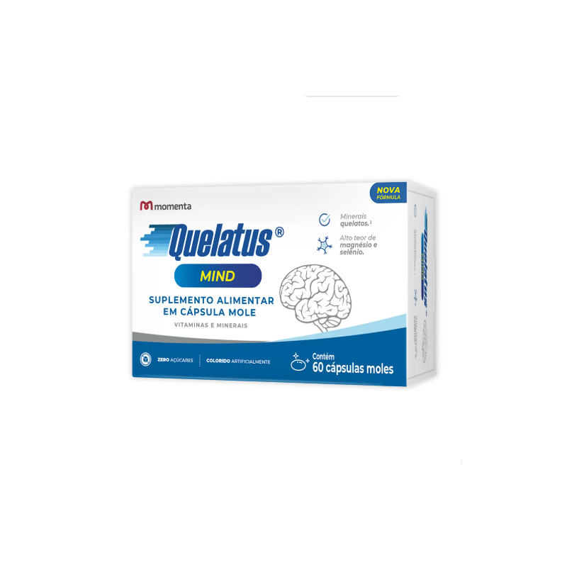 QUELATUS MIND ZERO AÇUCAR COM 60 CAPSULAS MOLES