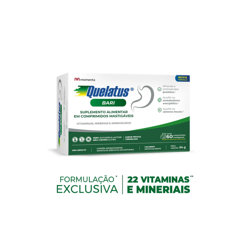 QUELATUS BARI COM 60 COMPRIMIDOS MASTIGAVEIS