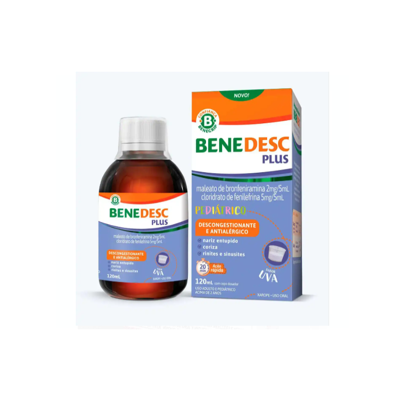 BENEDESC PLUS PEDIATRICO SABOR UVA COM 120ML 