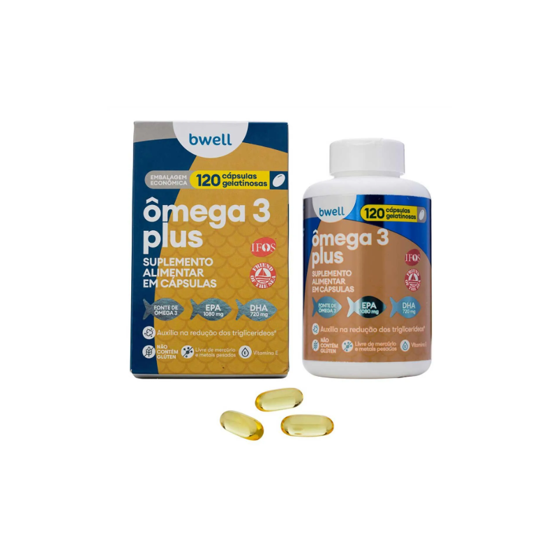SUPLEMENTO ALIMENTAR ÔMEGA 3 PLUS BWELL 120 CÁPSULAS