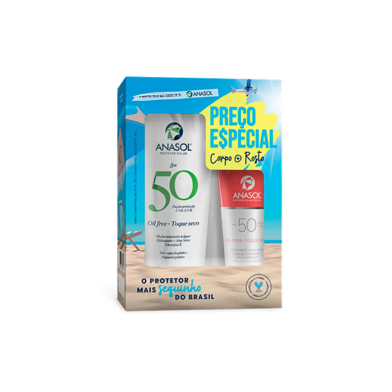 KIT ANASOL FPS50 COM  200G +FACIAL FPS50 COM 60 G