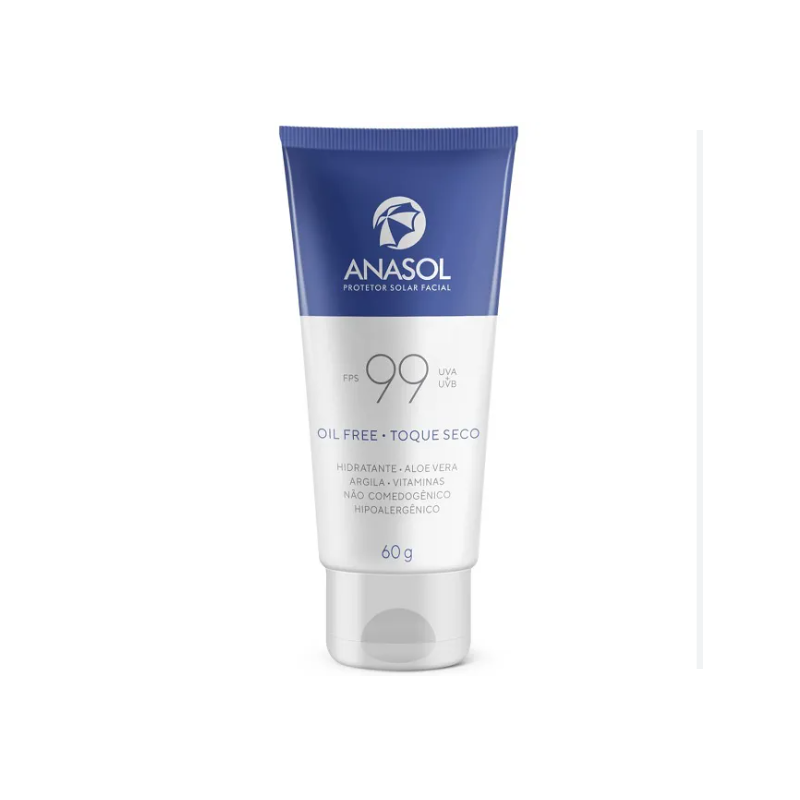 PROTETOR SOLAR FACIAL ANASOL FPS 99 COM 60 GRAMAS