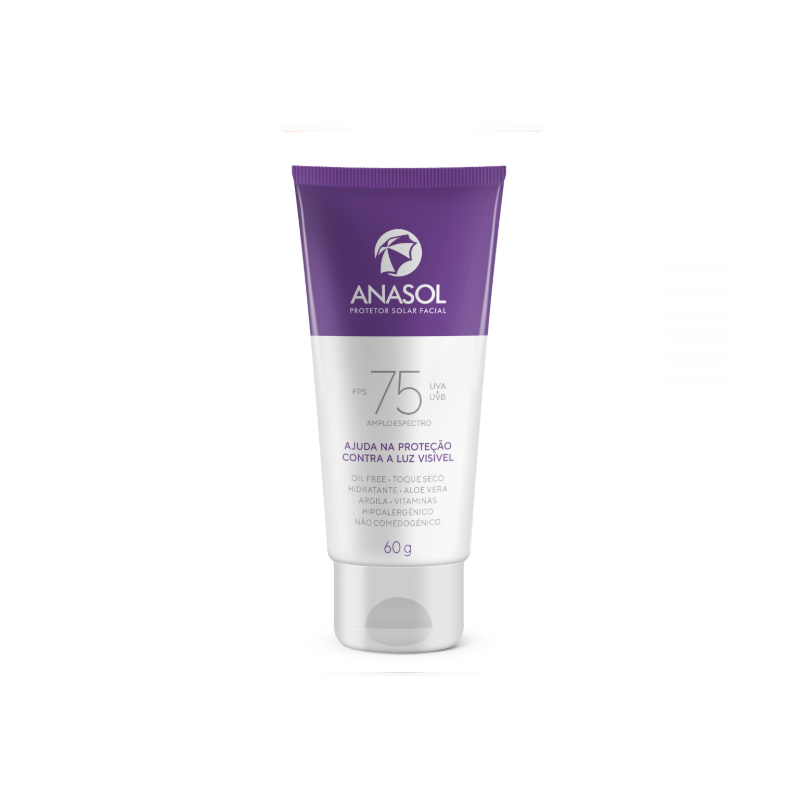 PROTETOR SOLAR FACIAL ANASOL FPS75 COM 60 GRAMAS