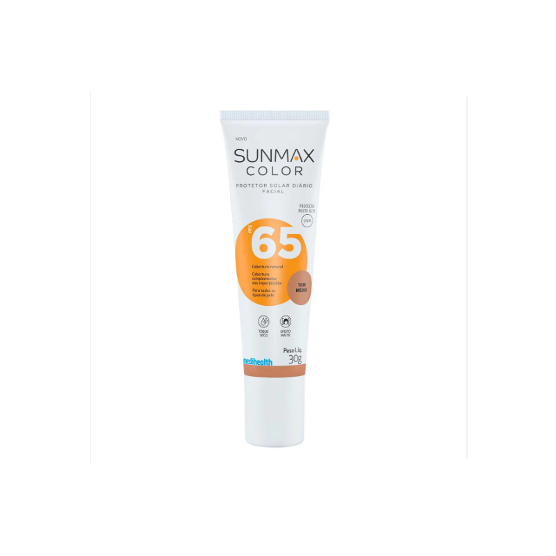 PROTETOR SOLARFACIAL SUNMAX COLOR MEDIO FPS65 COM 30G